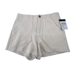 Reef Size Small NEW Shorts Cream Corduroy Pockets High Rise Dressy Zip Button